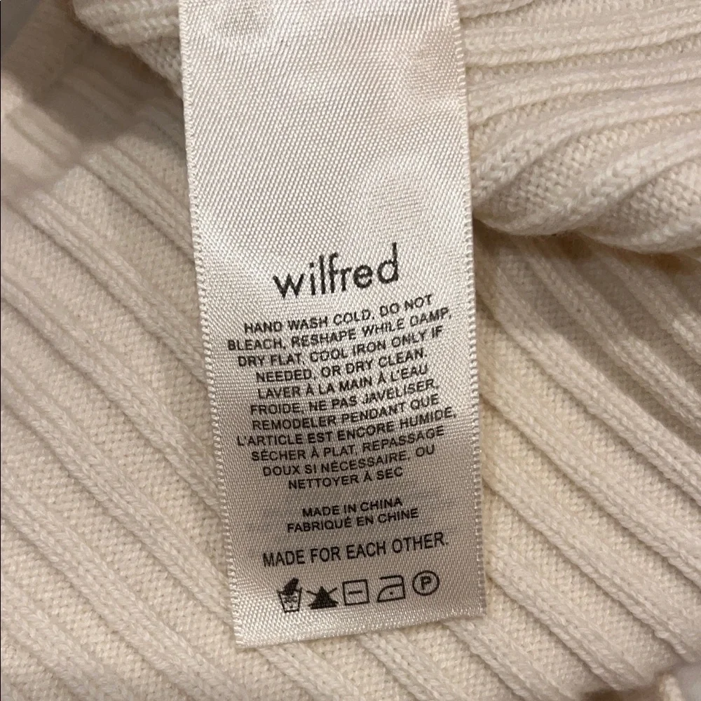 Aritzia Wilfred Cream Ribbed Crop Tank Top - Picture 4 of 5